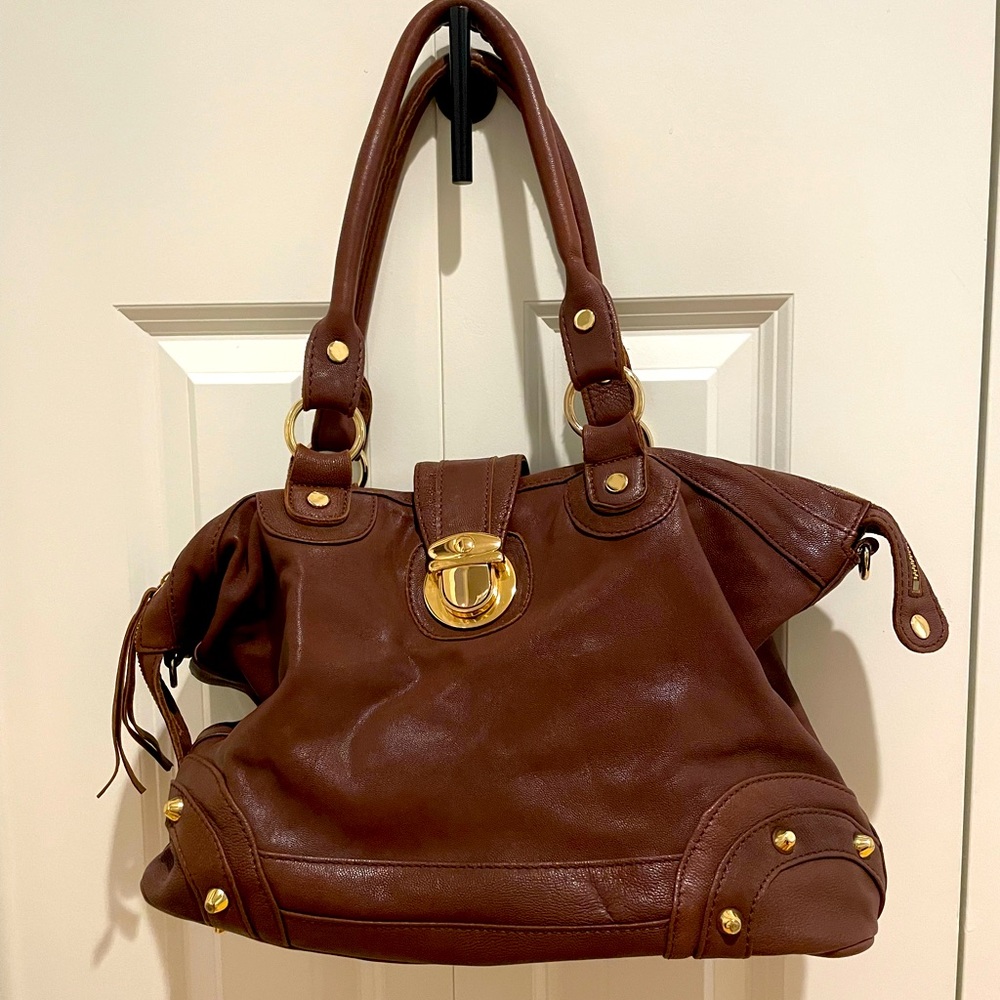 Brown leather bag